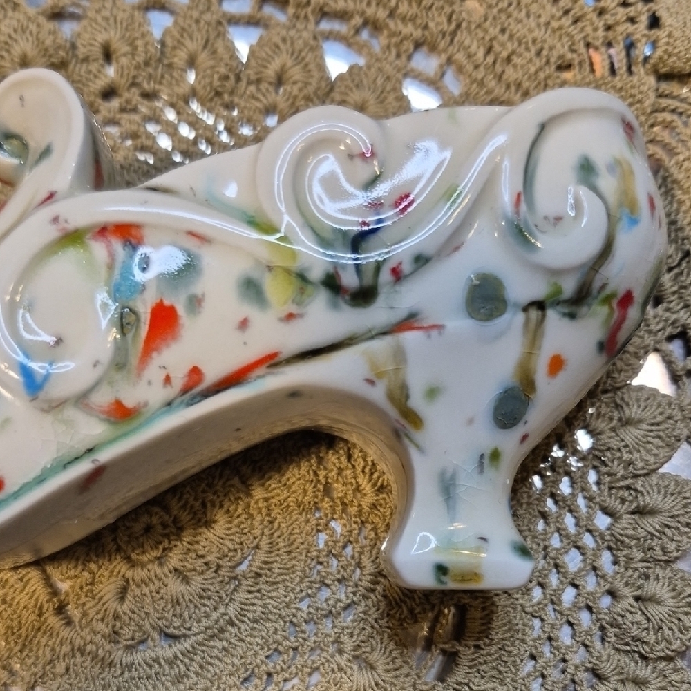 Colorful Ceramic Splatterware Shoe - Picture 4 of 10